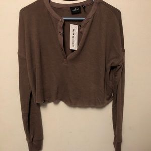 Taupe Urban Outfitters Henley Top